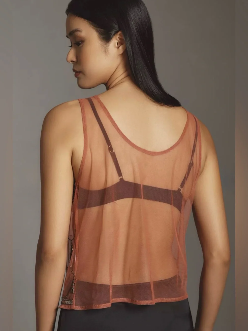 Anthropologie Mahila Beaded Sheer Tank Size S - Picture 2 of 9